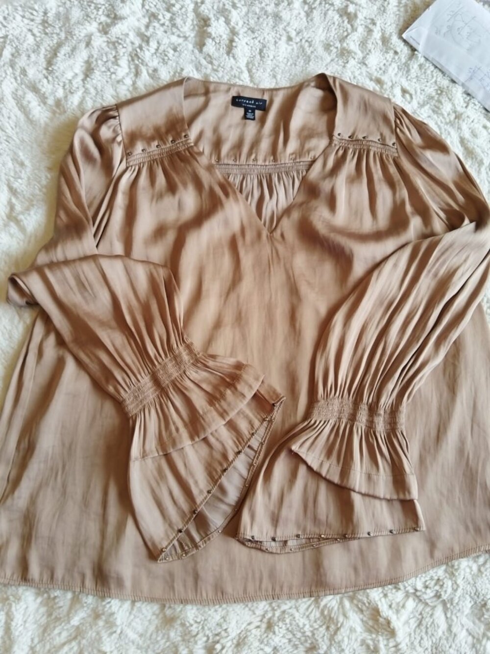 Current Air Boho Pleated Blouse - Size M